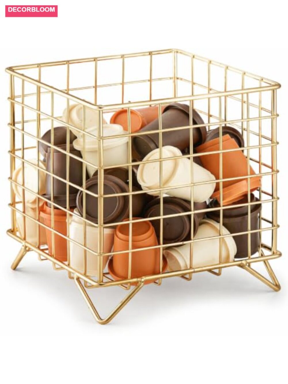 Coffee Pod Holder Organizer, Metal Wire Basket, Countertop Storage for K Cups,